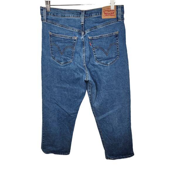 Levi's Ribcage Ankle Straight Leg Jeans Button Fly Medium Wash High Rise 32 - Picture 2 of 9